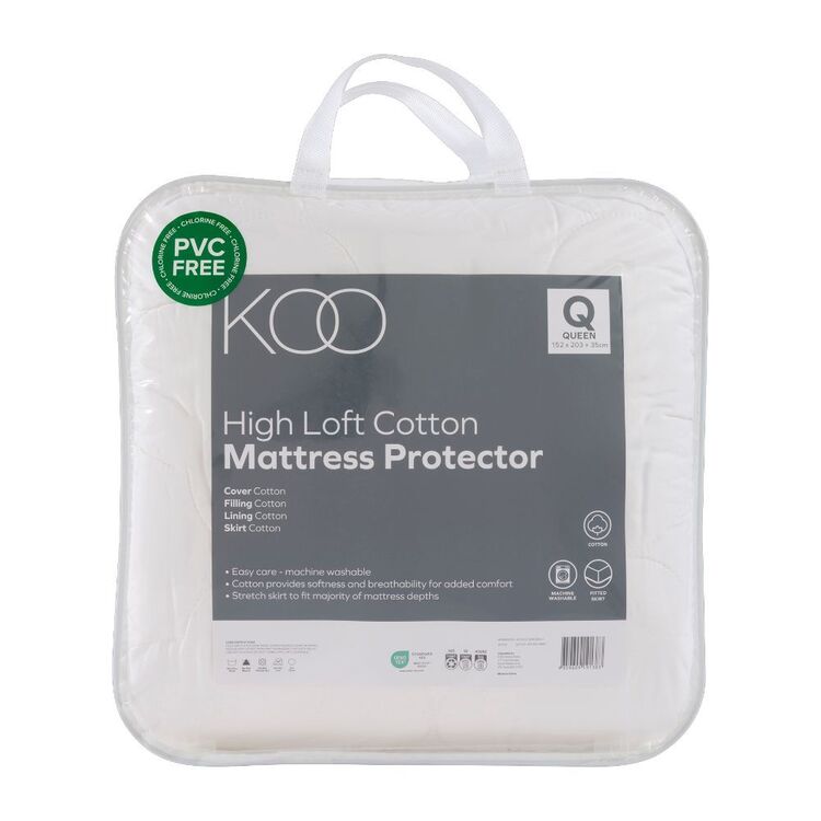 KOO High Loft Cotton Mattress Protector White1