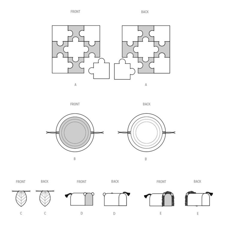 Simplicity S3123 Playroom Accessories Pattern White