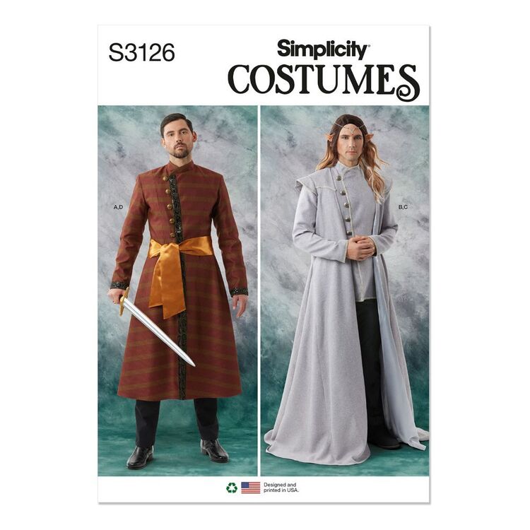 Simplicity S3126 Men's Costume Pattern White