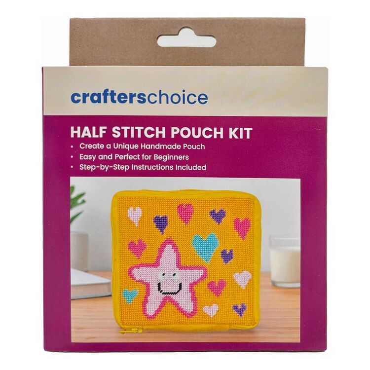 Crafters Choice Star Half Stitch Square Pouch Kit Star