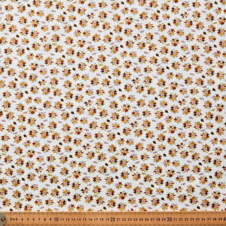 Ditsy Daisies & Bunches Printed 112cm Cotton Fabric Natural | Spotlight ...