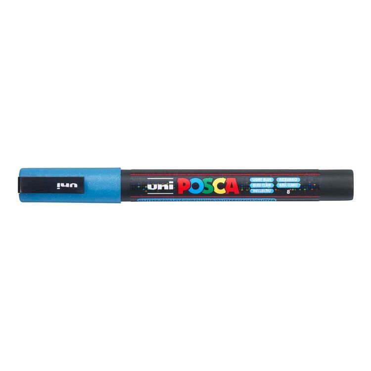 Posca PC3M Fine Bullet Tip Paint Marker Glitter Light Blue
