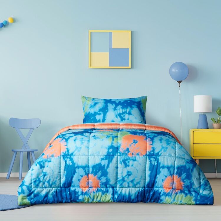Kids House Tie Dye Comforter Set Blue - Main Image
