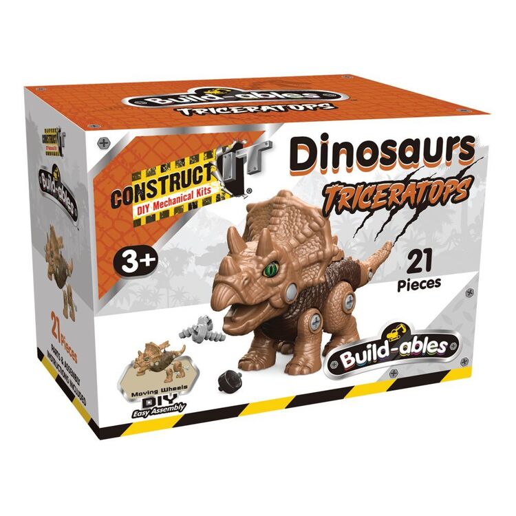 Buildables Plus Construct It Buildables Dinosaur Triceratops Kit Red | Spotlight Australia