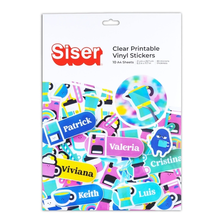 Siser 10 Sheet A4 Clear Printable Vinyl Sticker Paper Clear