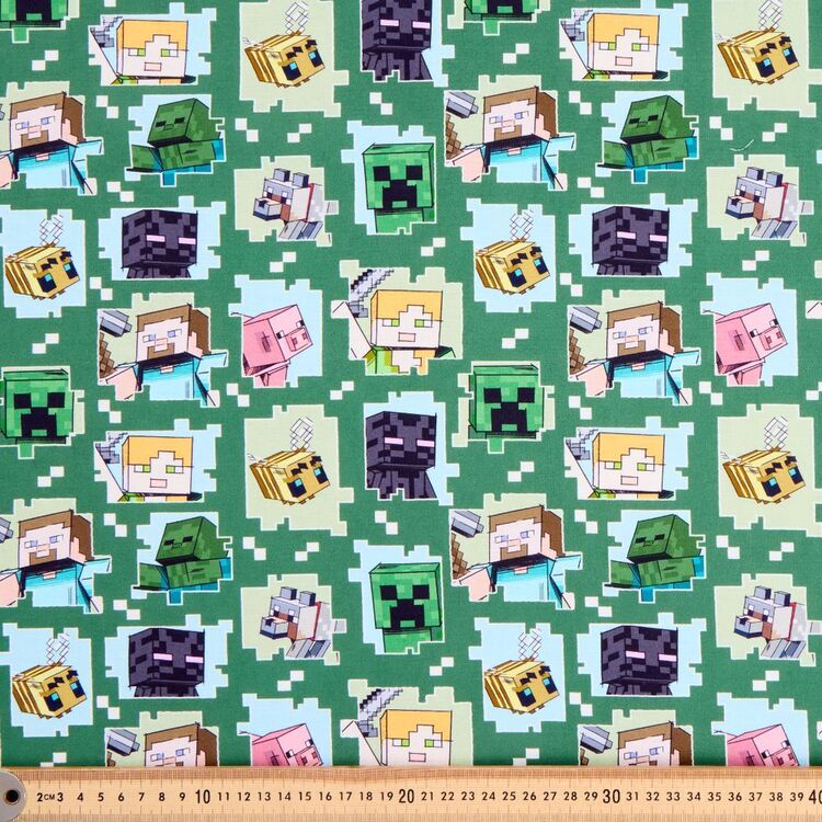 Minecraft Fabic Caprice Minecraft Camouflage Blocks 150cm Upholstery Fabric Green ...