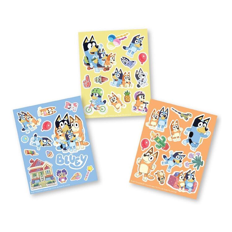 Bluey Sticker Fun Anagram Australia Bluey Fun Stickers 8 Pack Multicoloured