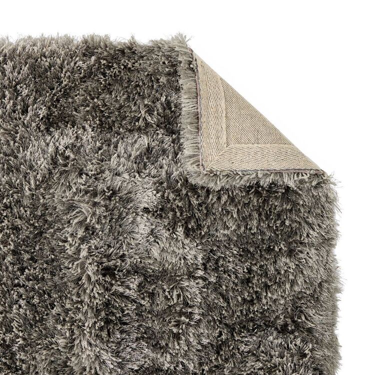 Luxury Living Nelson Shaggy Rug Silver Silver