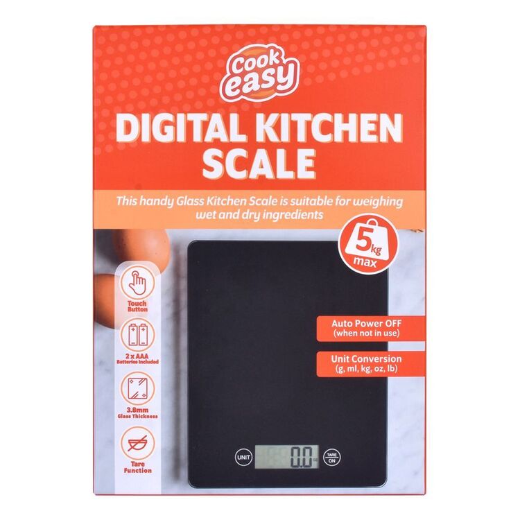 Cooked Scale Cook Easy 5Kg Digital Kitchen Scale Black | Spotlight Australia