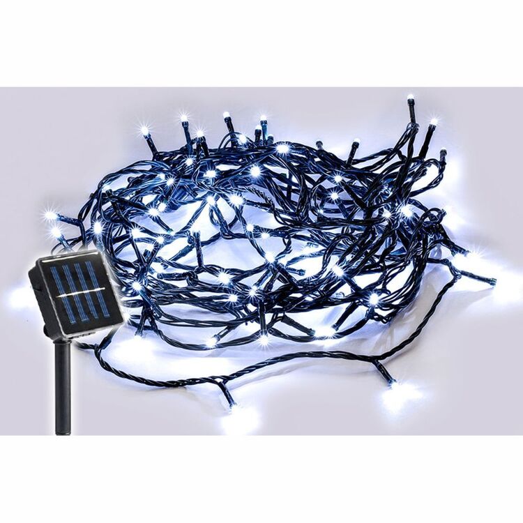 Lexi Lighting 420 LED Solar Fairy Light Chain Connectable Cable White
