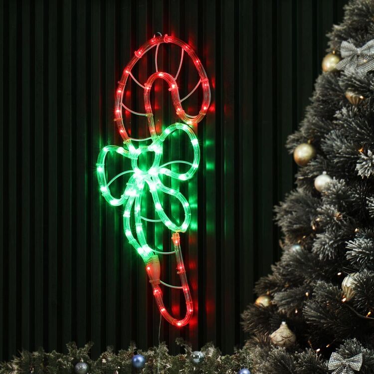 Candy Cane Roping Lights Lexi Lighting LED Silhouette Candy Cane Rope Light Red & Green ...