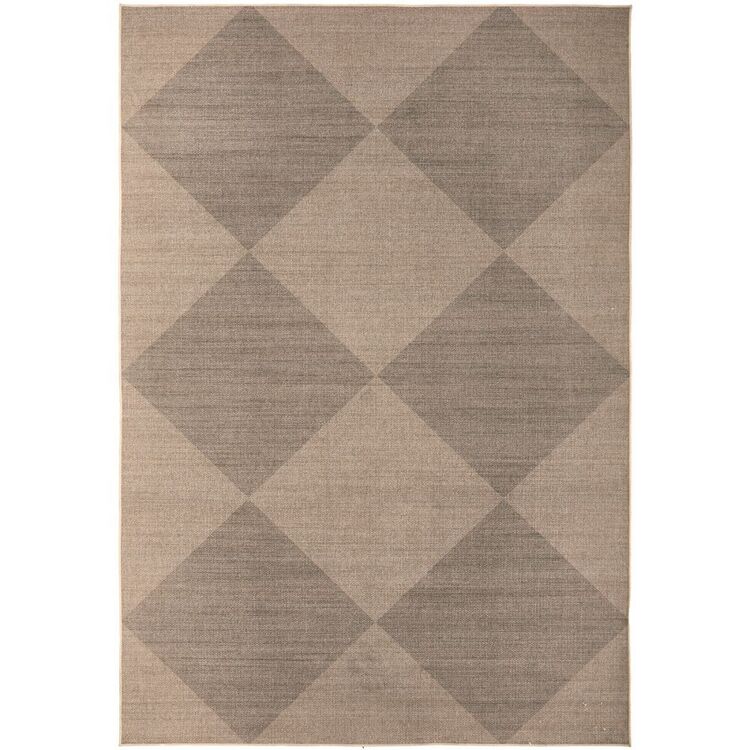 Natural Inset Rug Light Rug Culture Solar Inesh Rug Mid Brown & Light Charcoal