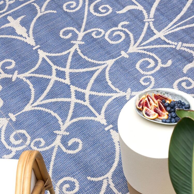 Quince Romy Rug Rug Culture Newport Romy Rug Blue 170 x 120 cm | Spotlight Australia