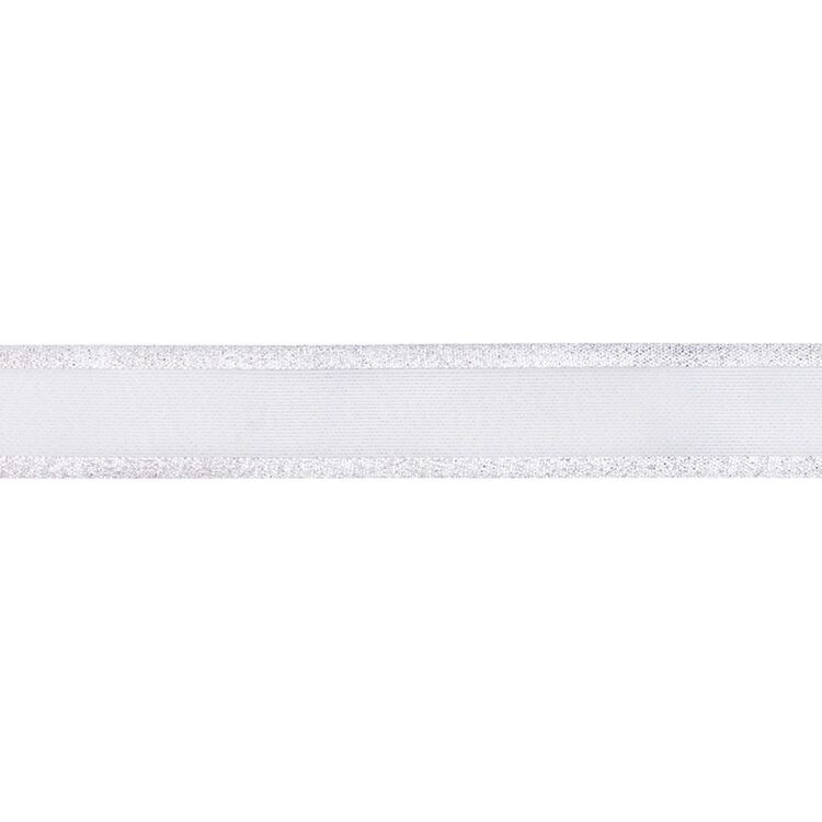 Silver Ruffle Ribon Berisfords Sparkle Sheer Ribbon Silver | Spotlight Australia