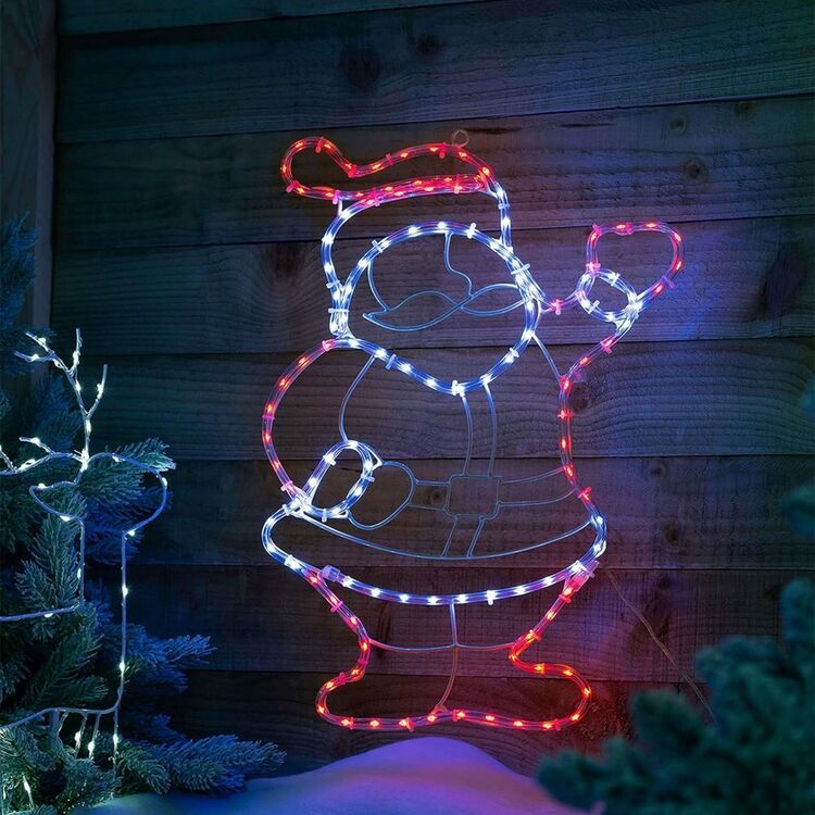 Lexi Lighting Santa Rope Light Silhouette Red & White