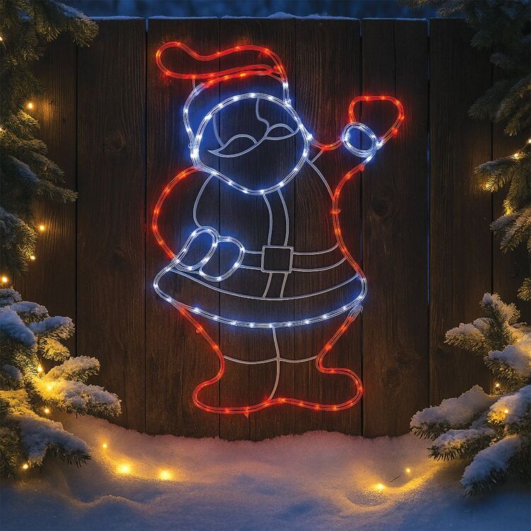 Lexi Lighting Santa Rope Light Silhouette Red & White