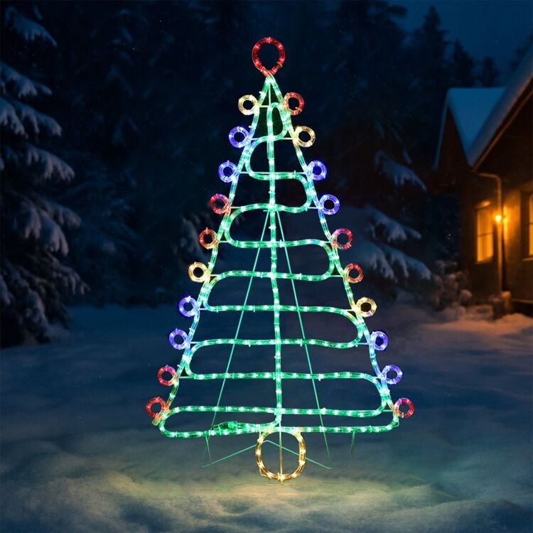 Led Tree Rope Lighting Lexi Lighting 93CM Christmas Tree Rope Light Silhouette Multicoloured
