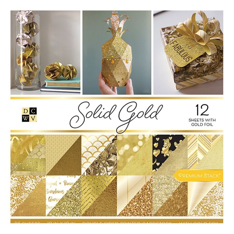 Die Cuts With A View Solid Gold Paper Pad 36 Page Multicoloured 12 x 12 in