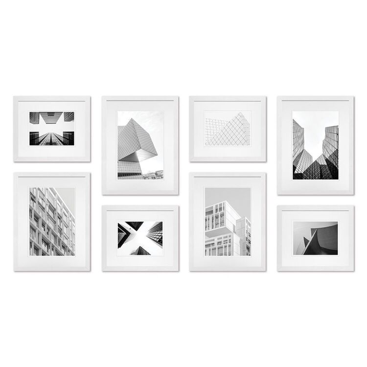 Eight Frame Studio Nova Premium 8 Piece Gallery Wall Frame Set White 8 Frame Set ...