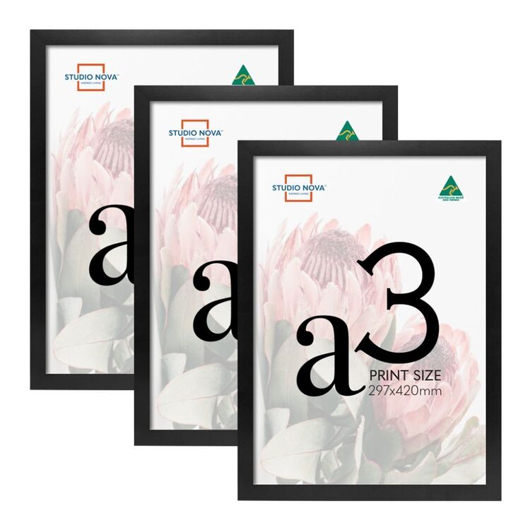 Officeworks A3 Frame Studio Nova Australian Made A3 Frame 3 Pack Black | Spotlight Australia