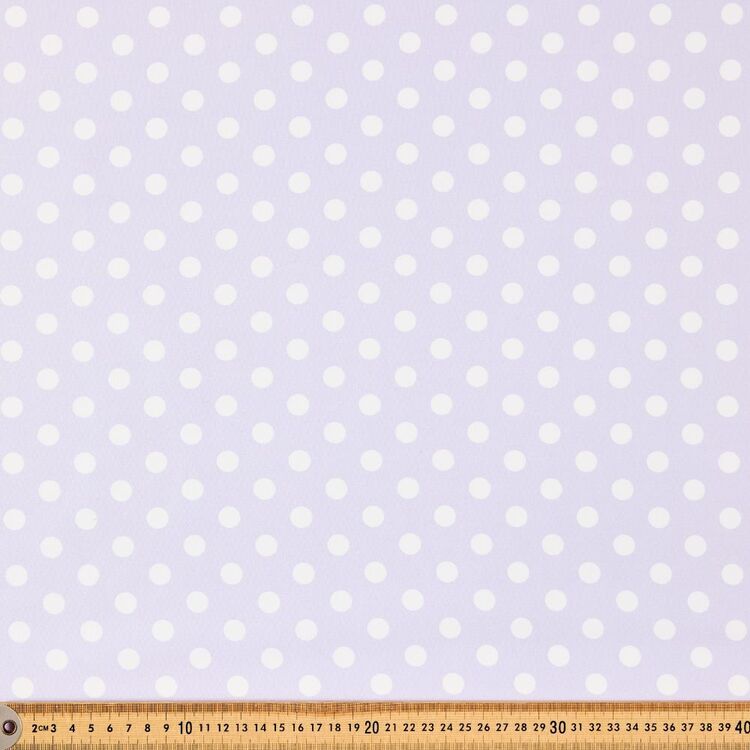 Dot Product Layout Printed Stretch Drill Dot Fabric Orchid White 112 cm | Spotlight Australia