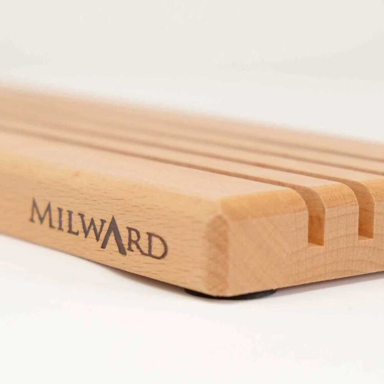 Slot Ruler Milward Large Beech Wood 5 Slot Ruler Rack Brown | Spotlight Australia