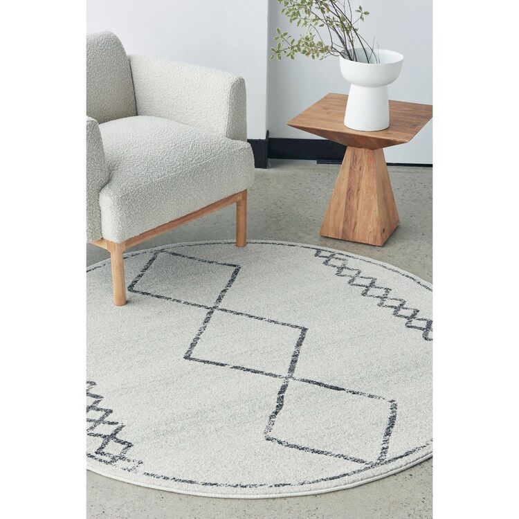 Off White Rug Roumd Rug Culture Paradise Kylie Round Rug Off White | Spotlight Australia