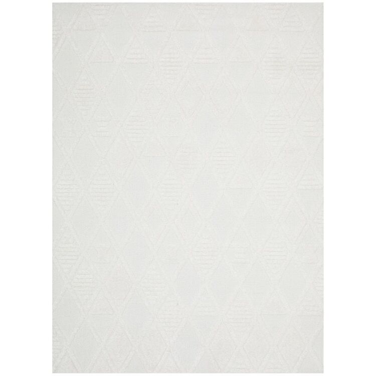 Raised Pattern White Rug Rug Culture Marigold Lisa Rug White | Spotlight Australia