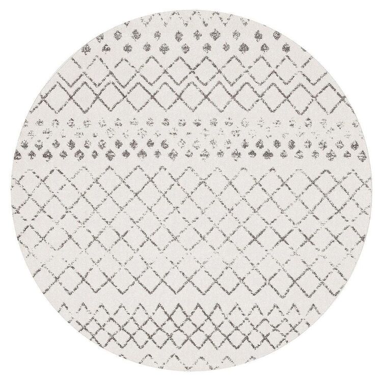 Rug Culture Oasis 454 Round Rug White
