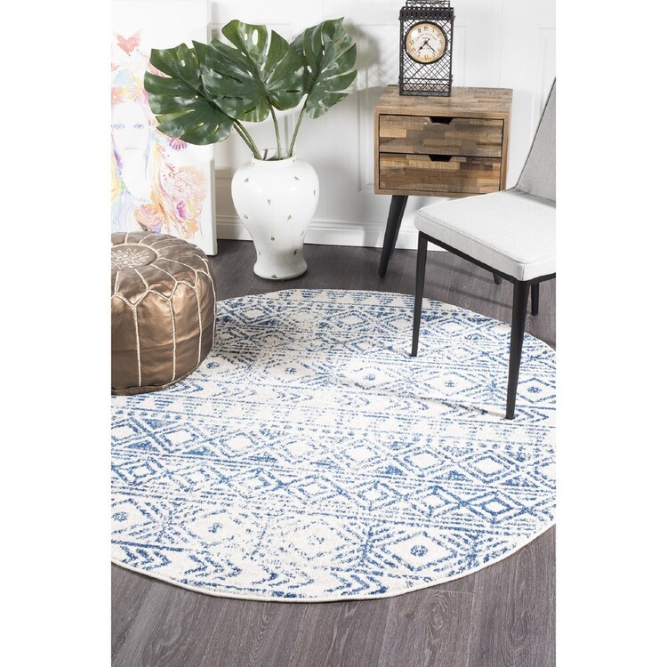 Rug Culture Oasis 456 Round Rug Blue