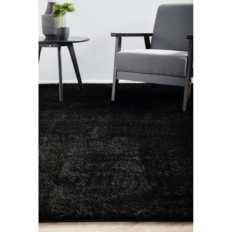 170cm Rug Rug Culture Sienna Rug Black 170 x 120 cm