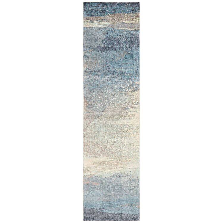 Blue Hall Rug Rug Culture City 563 Hall Runner Blue 300 x 76 cm | Spotlight Australia