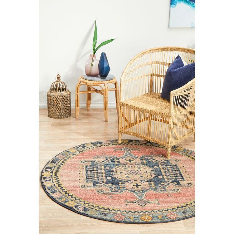 Rug Culture Legacy 852 Earth Round Rug Salmon