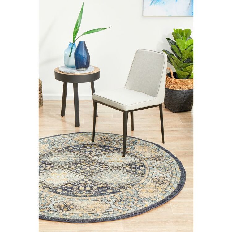 Rug Culture Legacy 857 Round Rug Navy