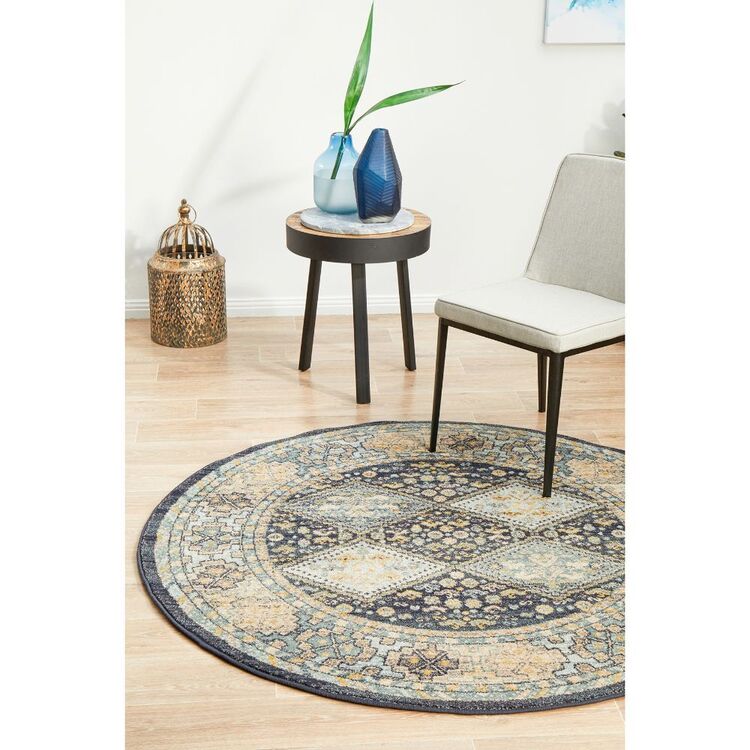 Rug Culture Legacy 857 Round Rug Navy