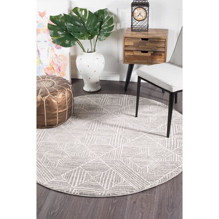 Round Slate Grey Rug Rug Culture Oasis 457 Round Area Rug Grey | Spotlight Australia