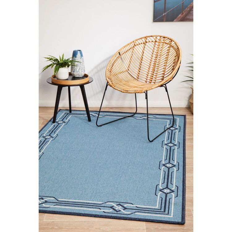Spotlight Blue Rug Rug Culture Seaside 6666 Indoor Outdoor Rug Blue | Spotlight Australia