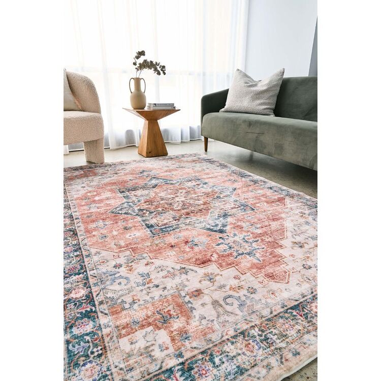 Rug Culture Revive Lila Machine Washable Rug Burnt Rust