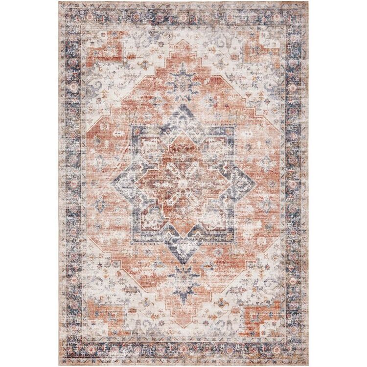 Rug Culture Revive Lila Machine Washable Rug Burnt Rust