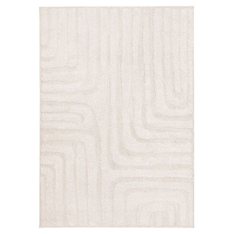 Loopsie Noto Striped Rug Cream