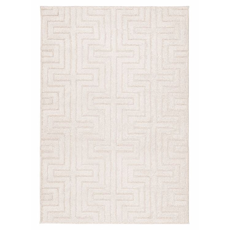 Spotlight Rug Mesh Loopsie Ravina Geometric Rug Cream 290 x 200 cm | Spotlight Australia