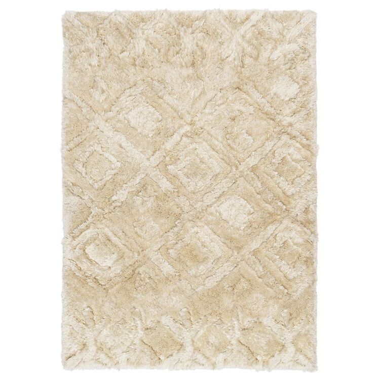Loopsie Kitz Diamond Shag Rug Beige