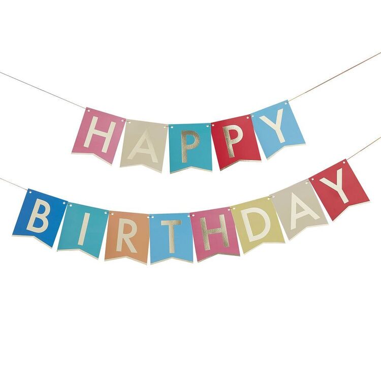 Ginger Ray Happy Birthday Bunting Banner