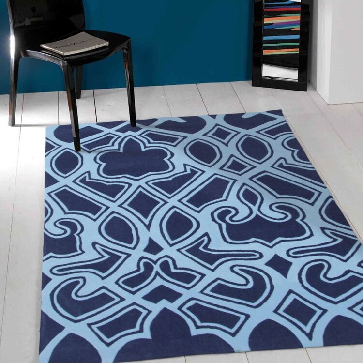 Rug Culture Gold 641 Rug Blue 225 x 155 cm