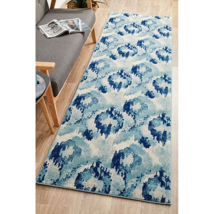 Blue Hall Rug Rug Culture Mirage 353 Hall Runner Blue 400 x 80 cm