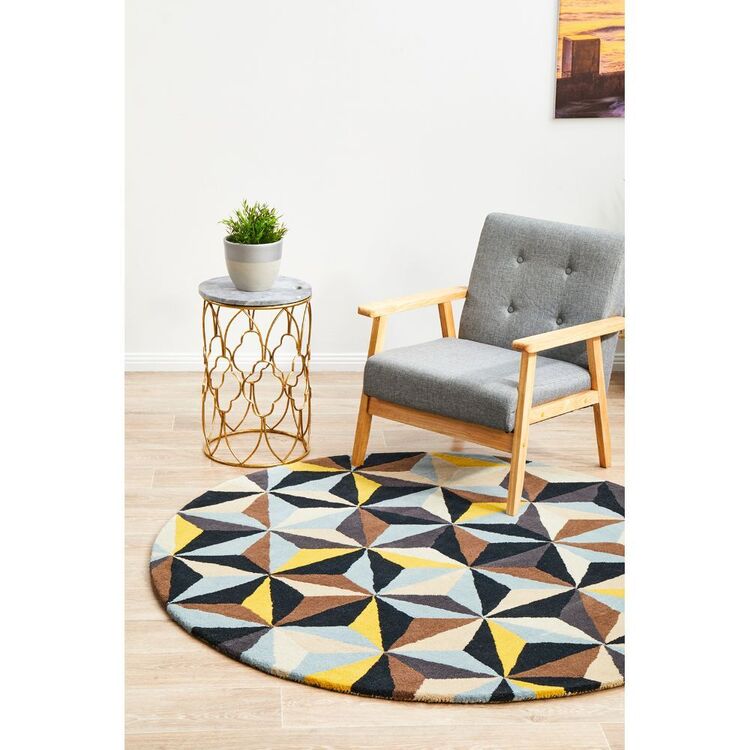 Rug Culture Matrix 900 Round Rug Multicoloured