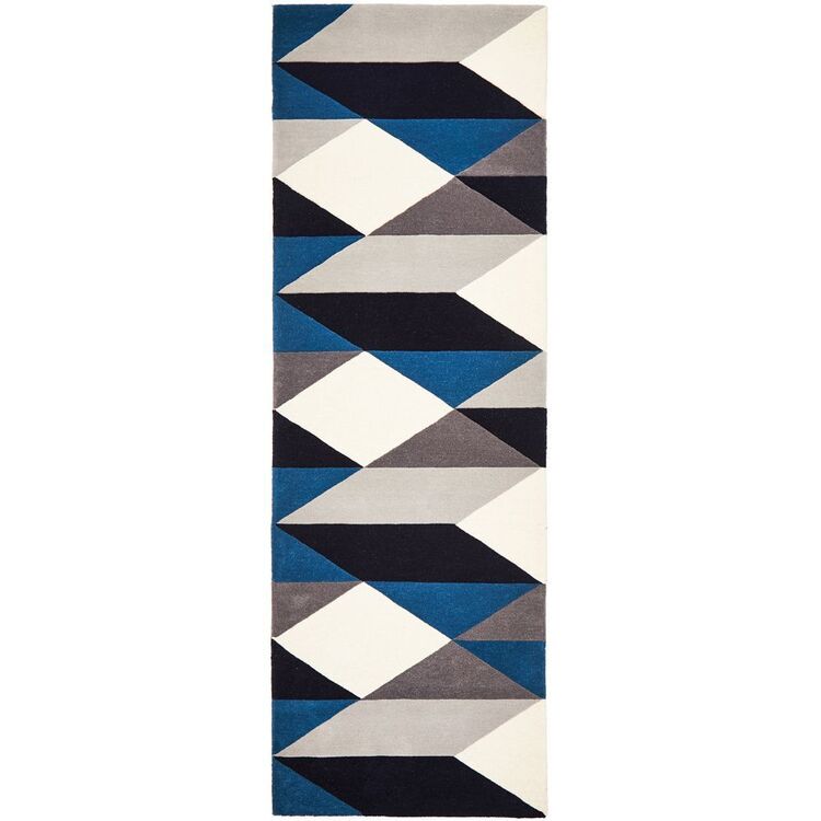 Rug Culture Matrix 904 Runner Blue 400 x 80 cm