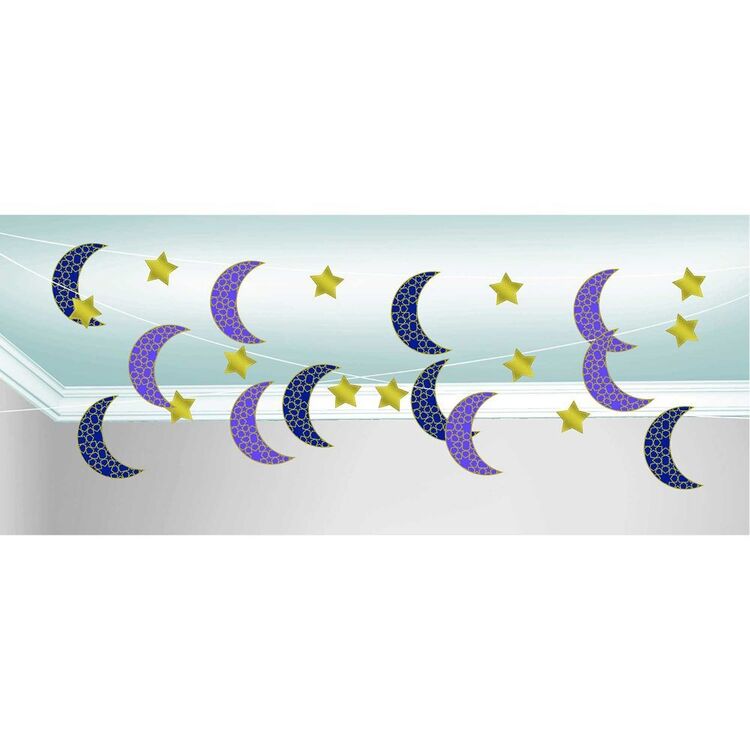 Moon & Stars Celebration Hanging String Decorations Multicoloured