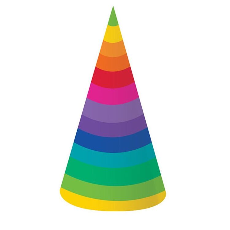 Chapeaux de fête arc-en-ciel multicolores Talking Tables