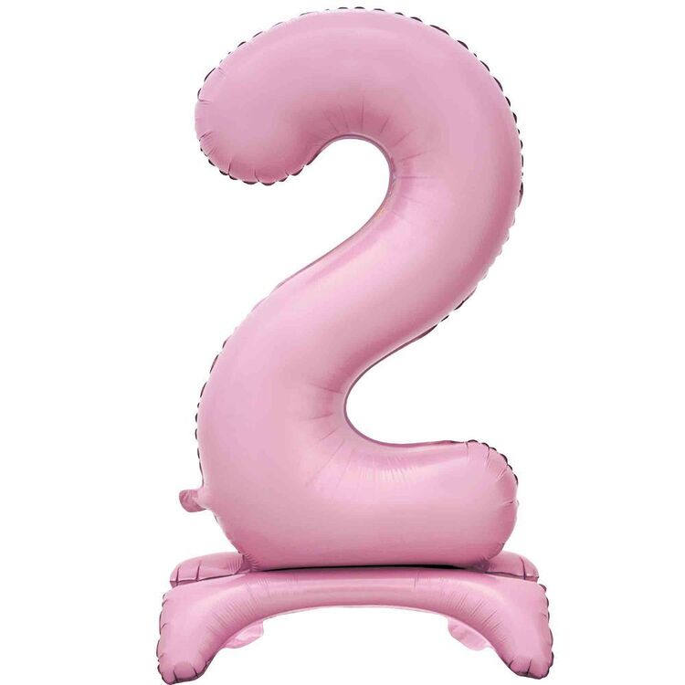 CI: Large Number 2 Standing Foil Balloon Pink 75 cm
